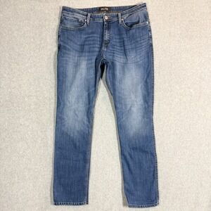 DU/ER L2X Relaxed Taper Slim Jeans Stretch Denim 38x34 Men Blue Performance DUER